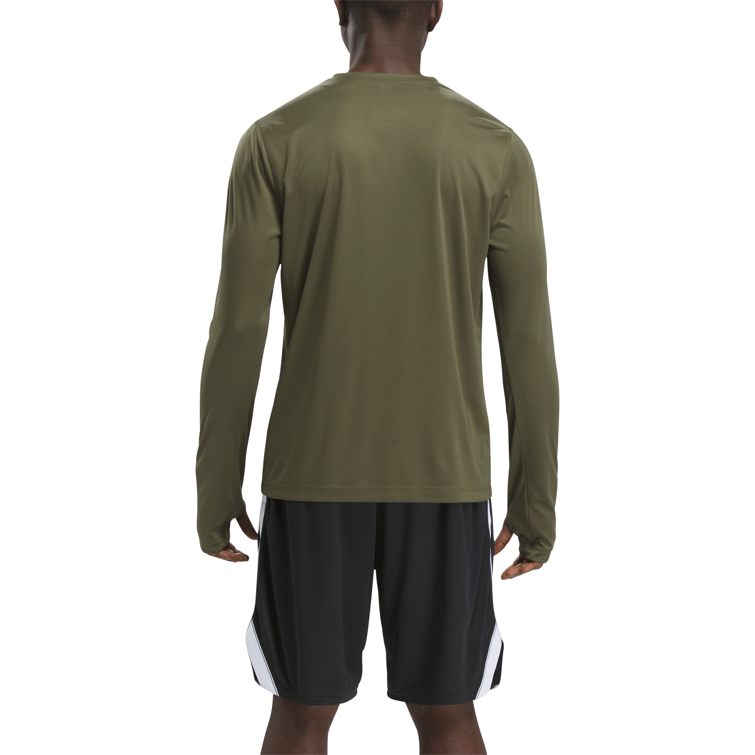 Reebok Men's Long Sleeve Training Tech Tee - Green - GREEN Thumbnail View 2