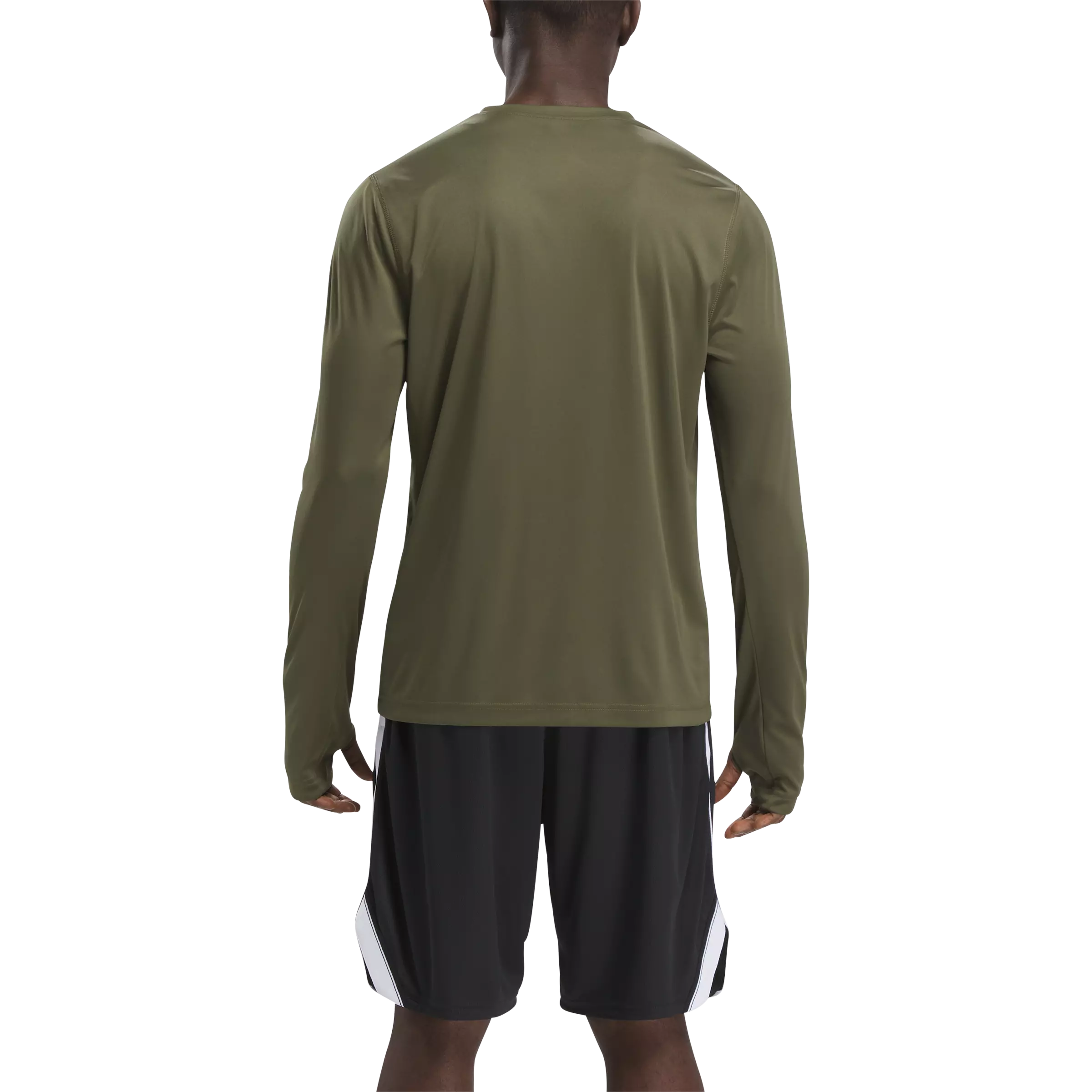 Reebok Men's Long Sleeve Training Tech Tee - Green - GREEN
