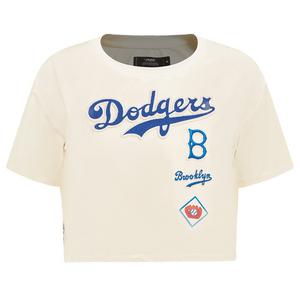 Pro Standard Women's MLB Brooklyn Dodgers Retro Classic Boxy Top -Cream