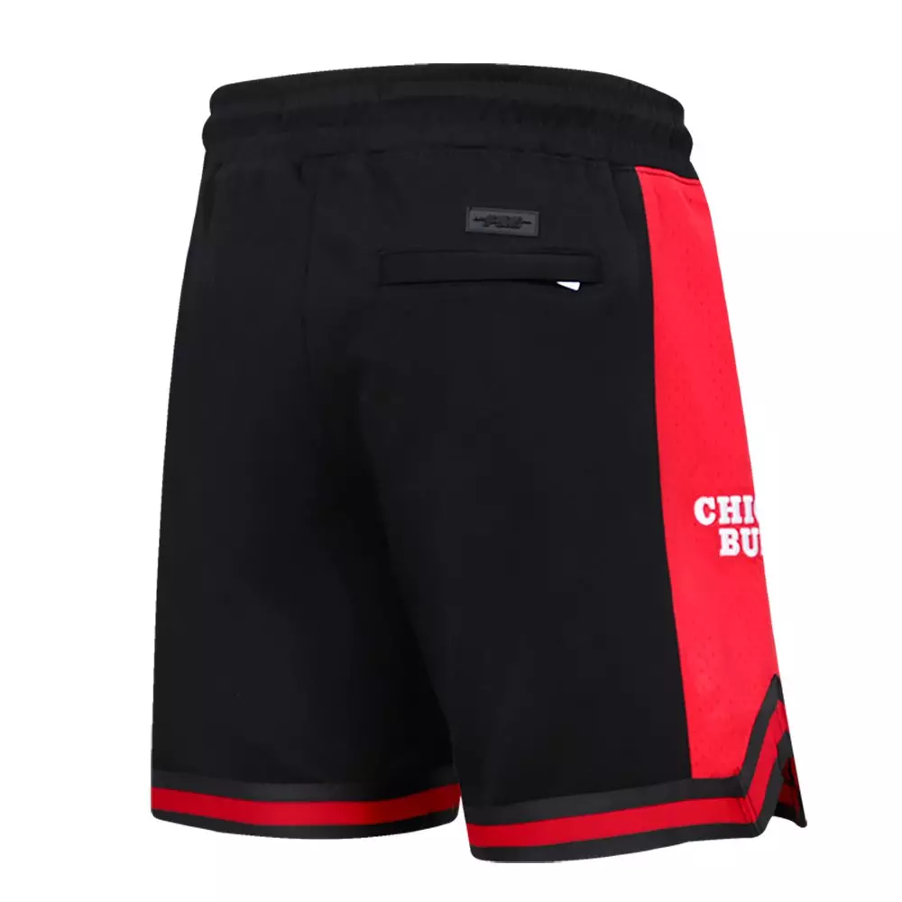 Pro Standard Men's NBA Chicago Bulls Retro Classic Double Knit Shorts -Black/Red - BLACK/RED
