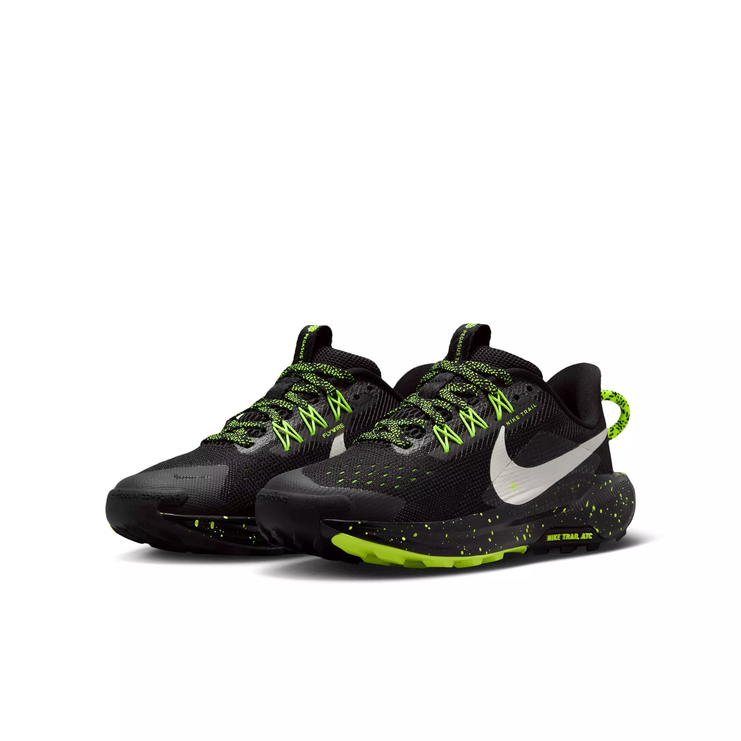 Nike Pegasus Trail 5 "Black/Volt Ice/Phantom" Grade School Boys' Trail Running Shoe - BLACK/VOLT/PHANTOM