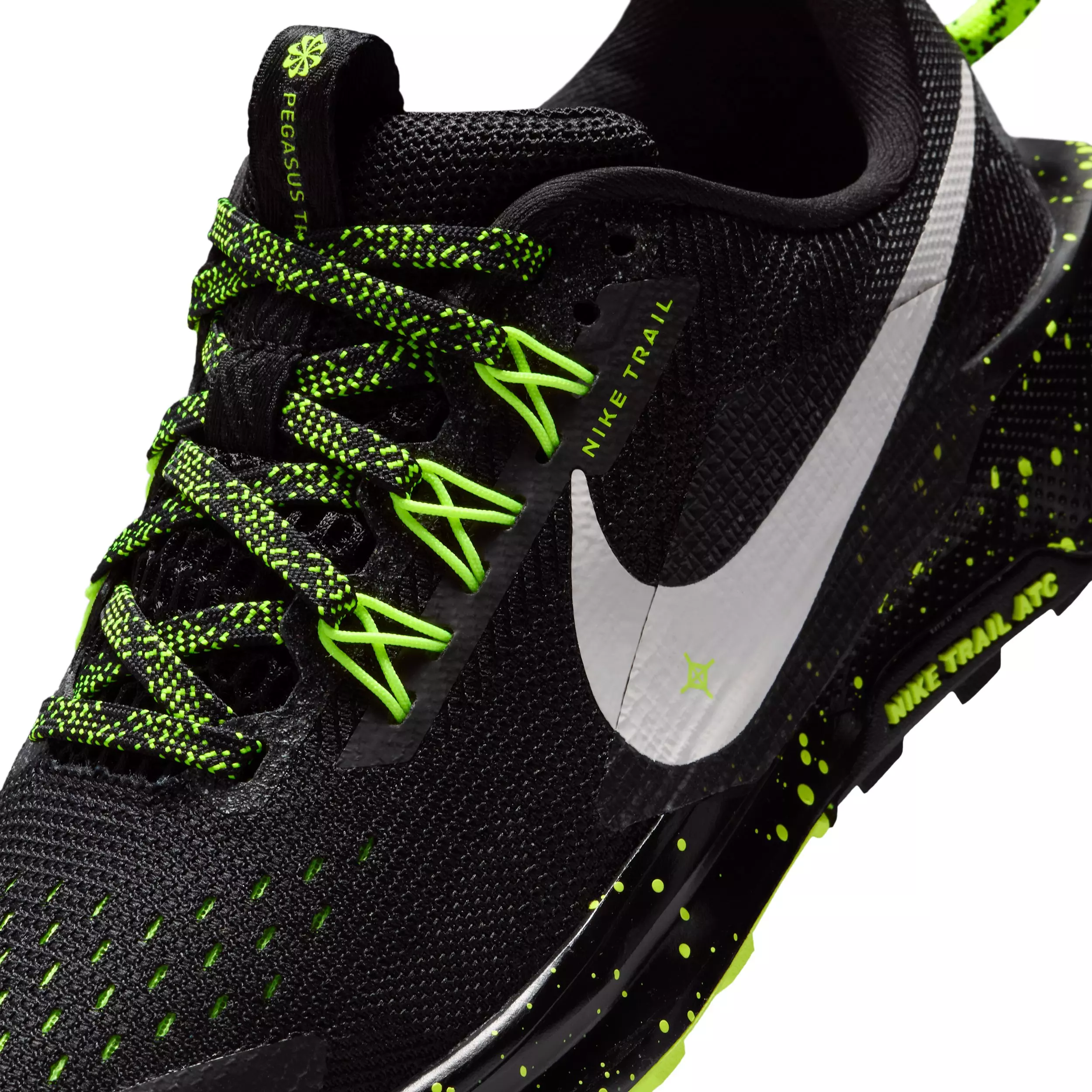 Nike Pegasus Trail 5 "Black/Volt Ice/Phantom" Grade School Boys' Trail Running Shoe - BLACK/VOLT/PHANTOM