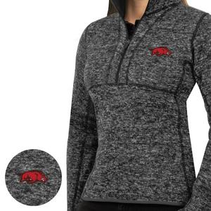 Antigua Women's Arkansas Razorbacks Fortune Half-Zip Pullover Jacket