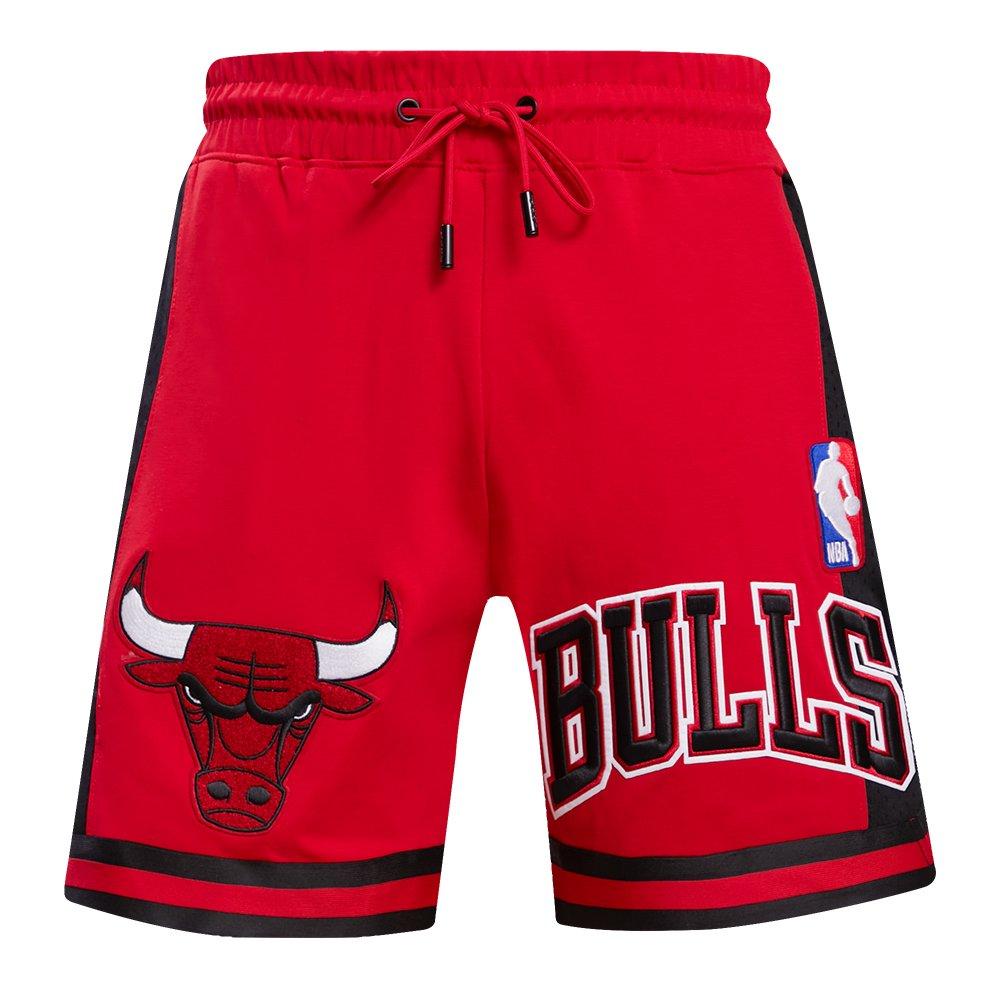 Pro Standard Men's NBA Chicago Bulls Retro Classic Double Knit Shorts -Red/Black - RED/BLACK Thumbnail View 1