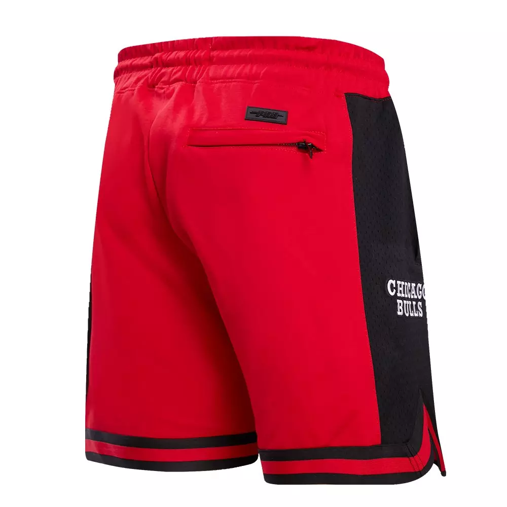 Pro Standard Men's NBA Chicago Bulls Retro Classic Double Knit Shorts -Red/Black - RED/BLACK