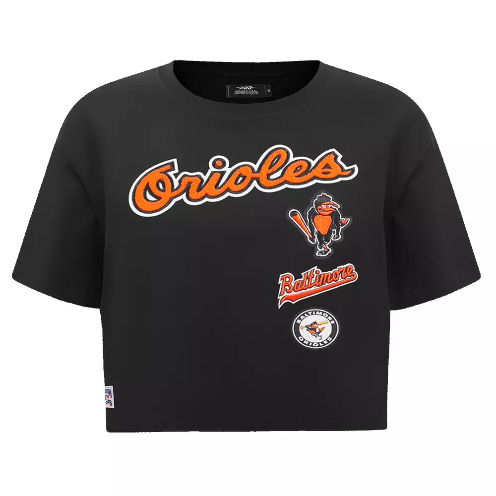 Pro Standard Women's MLB Baltimore Orioles Retro Classic Boxy Top - Black - BLACK