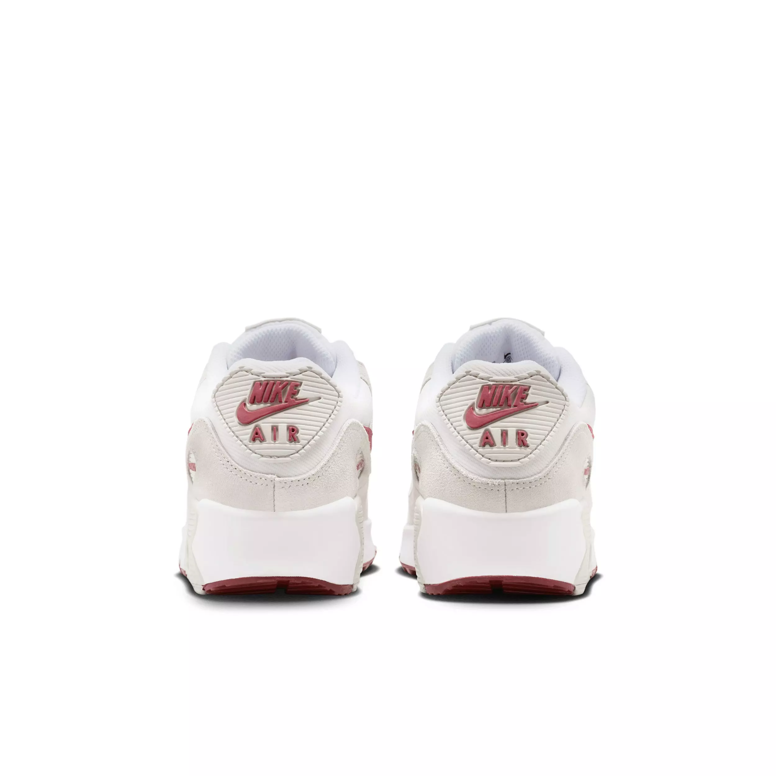 Nike Air Max 90 SE "White/Light Bone/Summit White/Team Crimson" Grade School Boys' Shoe - WHITE/LT BONE/WHITE/CRIMSON