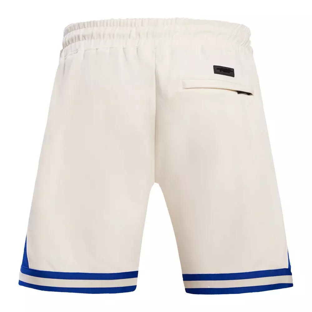 Pro Standard Men's NBA Golden State Warriors Retro Classic Double Knit Shorts - Eggshell/Royal - EGGSHELL/ROYAL BLUE