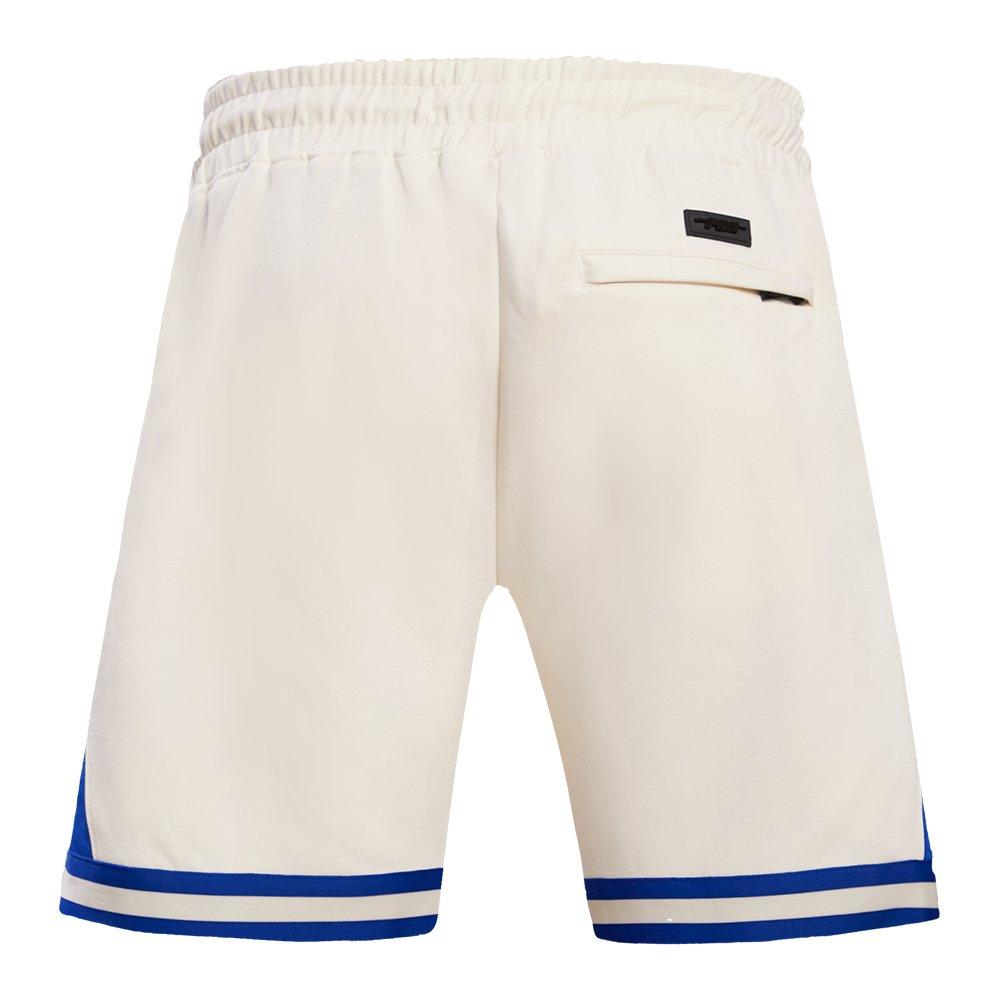 Pro Standard Men's NBA Golden State Warriors Retro Classic Double Knit Shorts -Eggshell/Royal - EGGSHELL/ROYAL BLUE Thumbnail View 2