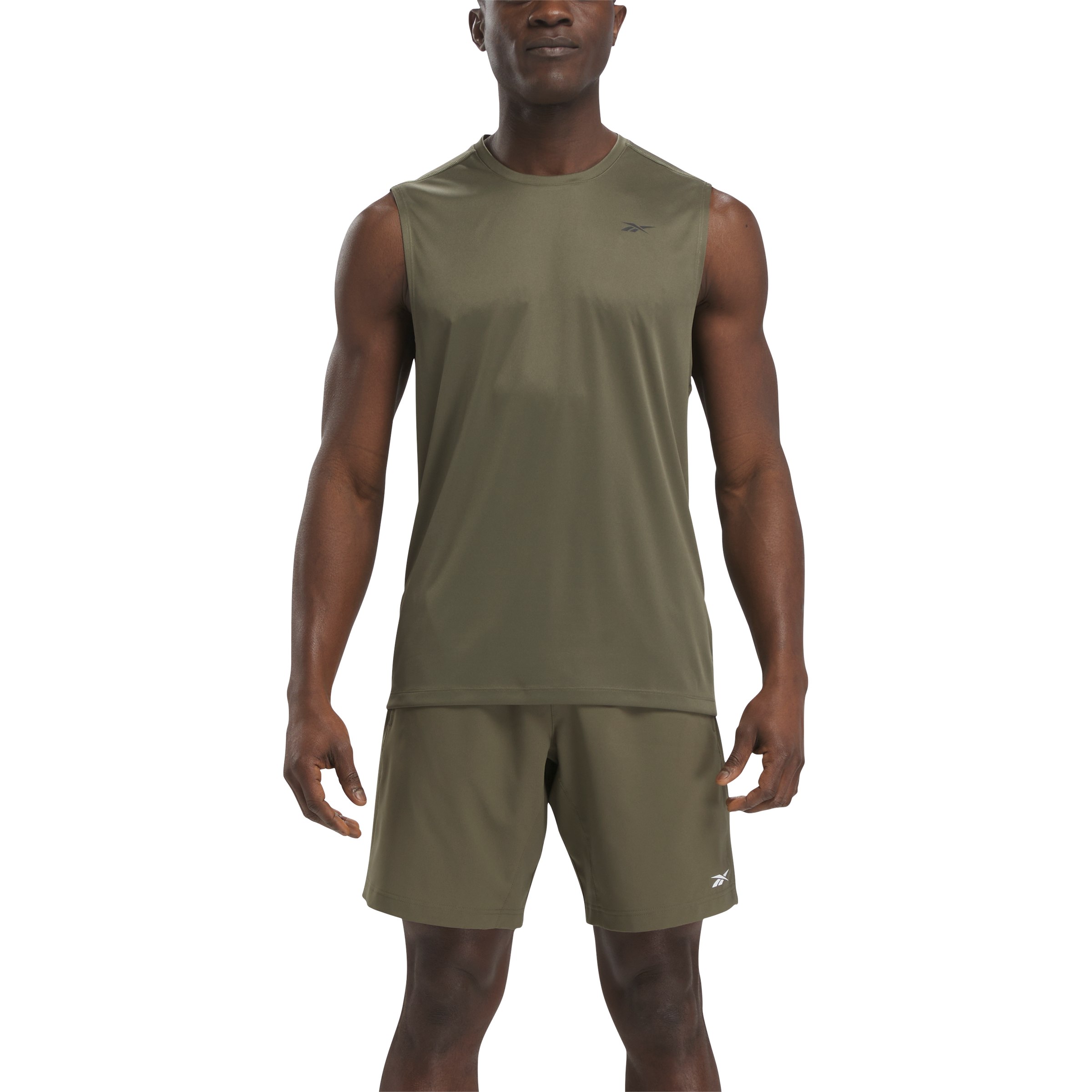 Reebok Men's Training Sleeveless Tech Tee - Green - GREEN Thumbnail View 1