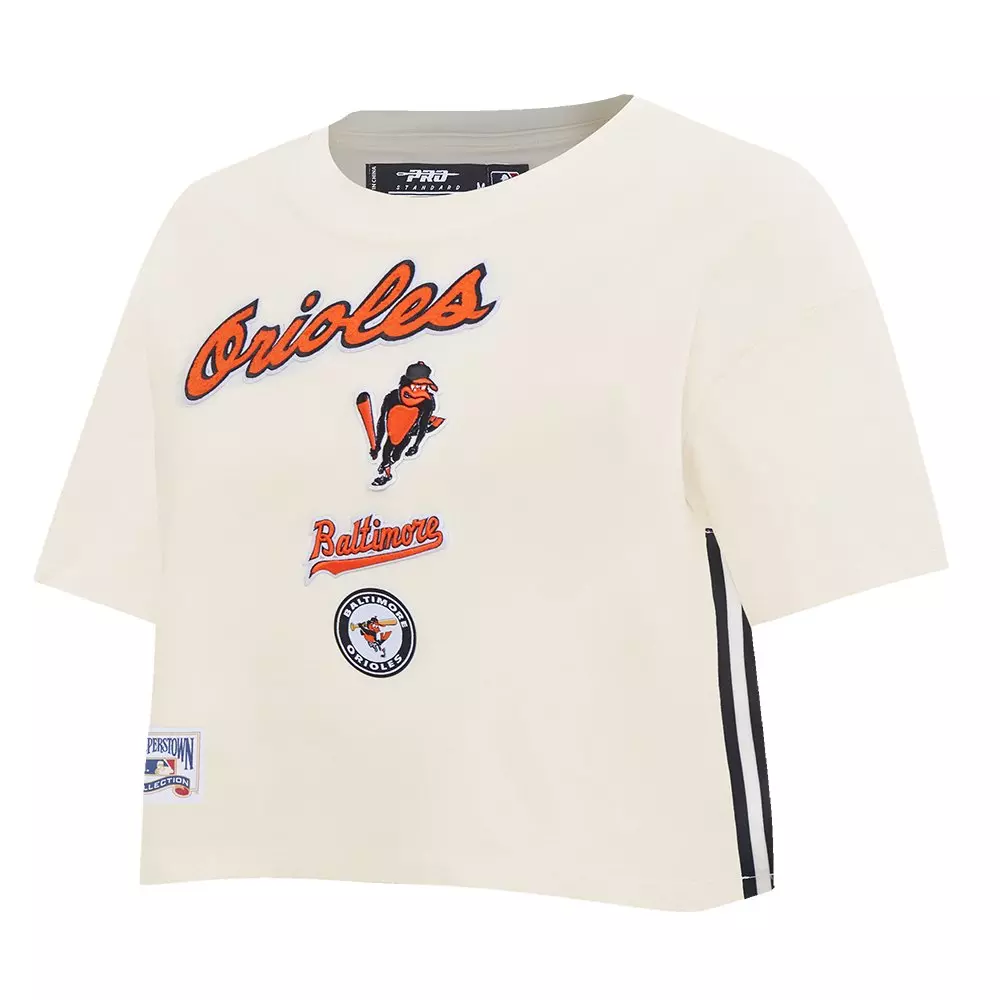 Pro Standard Women's MLB Baltimore Orioles Retro Classic Boxy Top -Cream - CREAM