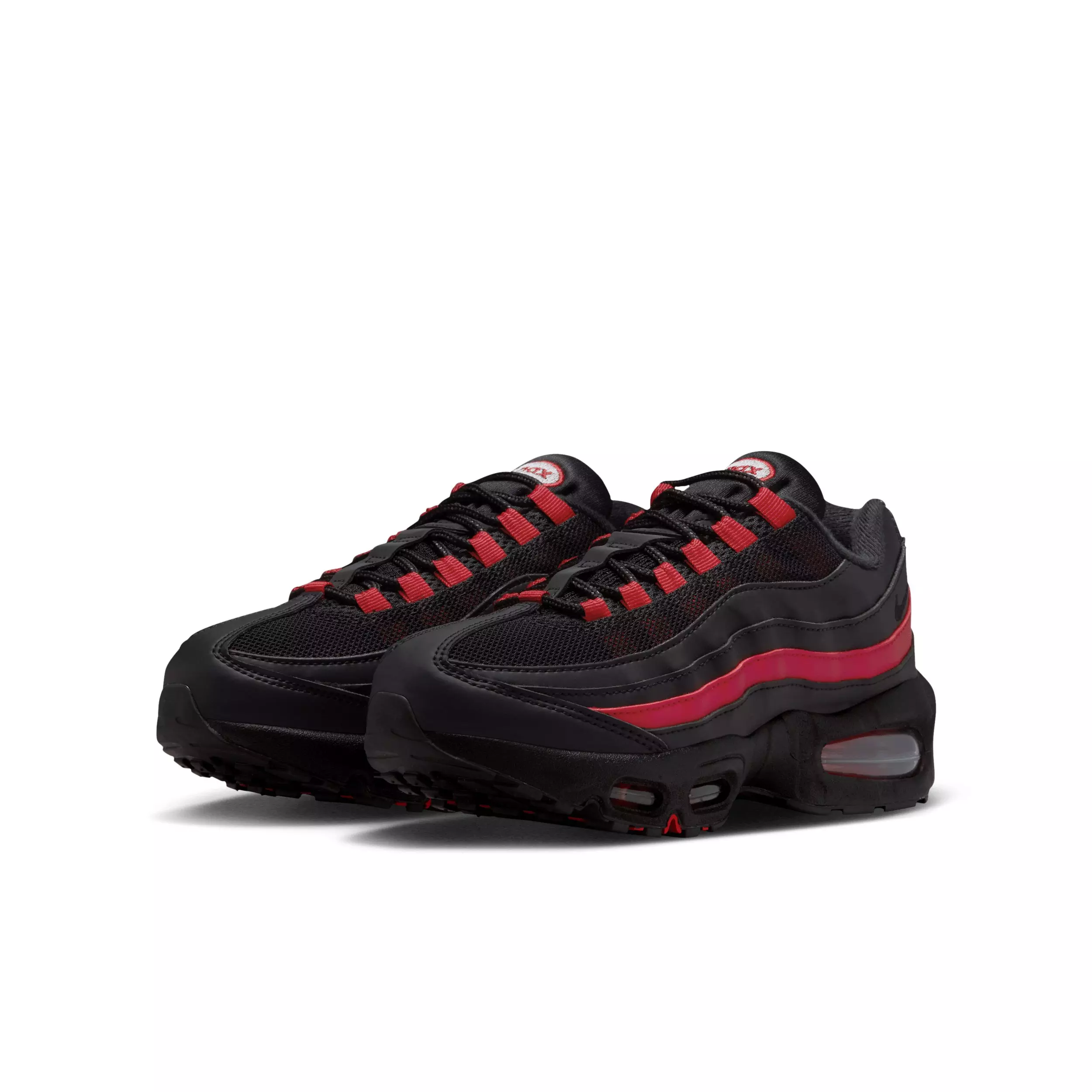 Nike Air Max 95 "Black/Team Crimson/Wolf Grey/Black" Grade School Boys' Shoe - BLACK/CRIMSON/GREY/BLACK