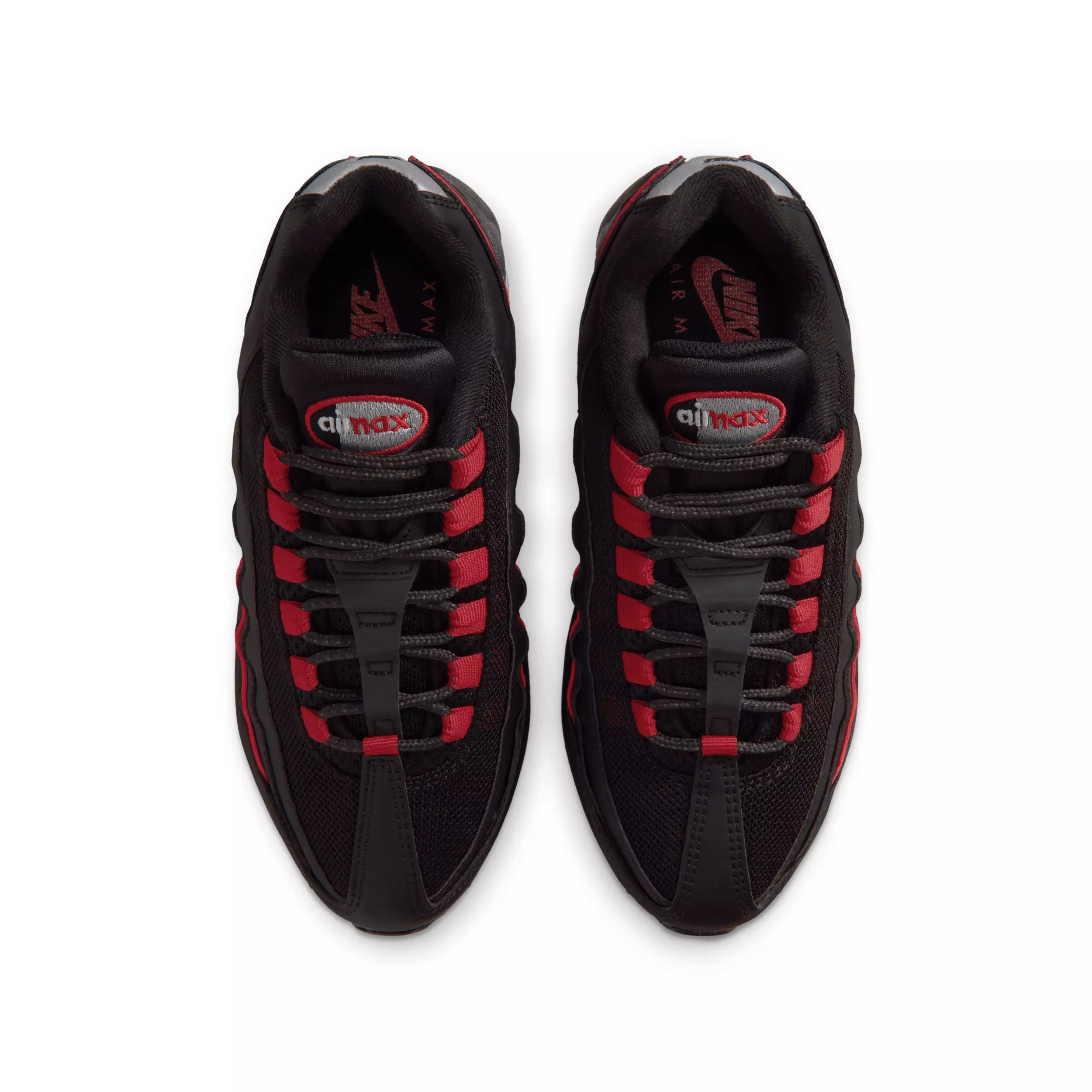 Nike Air Max 95 "Black/Team Crimson/Wolf Grey/Black" Grade School Boys' Shoe - BLACK/CRIMSON/GREY/BLACK