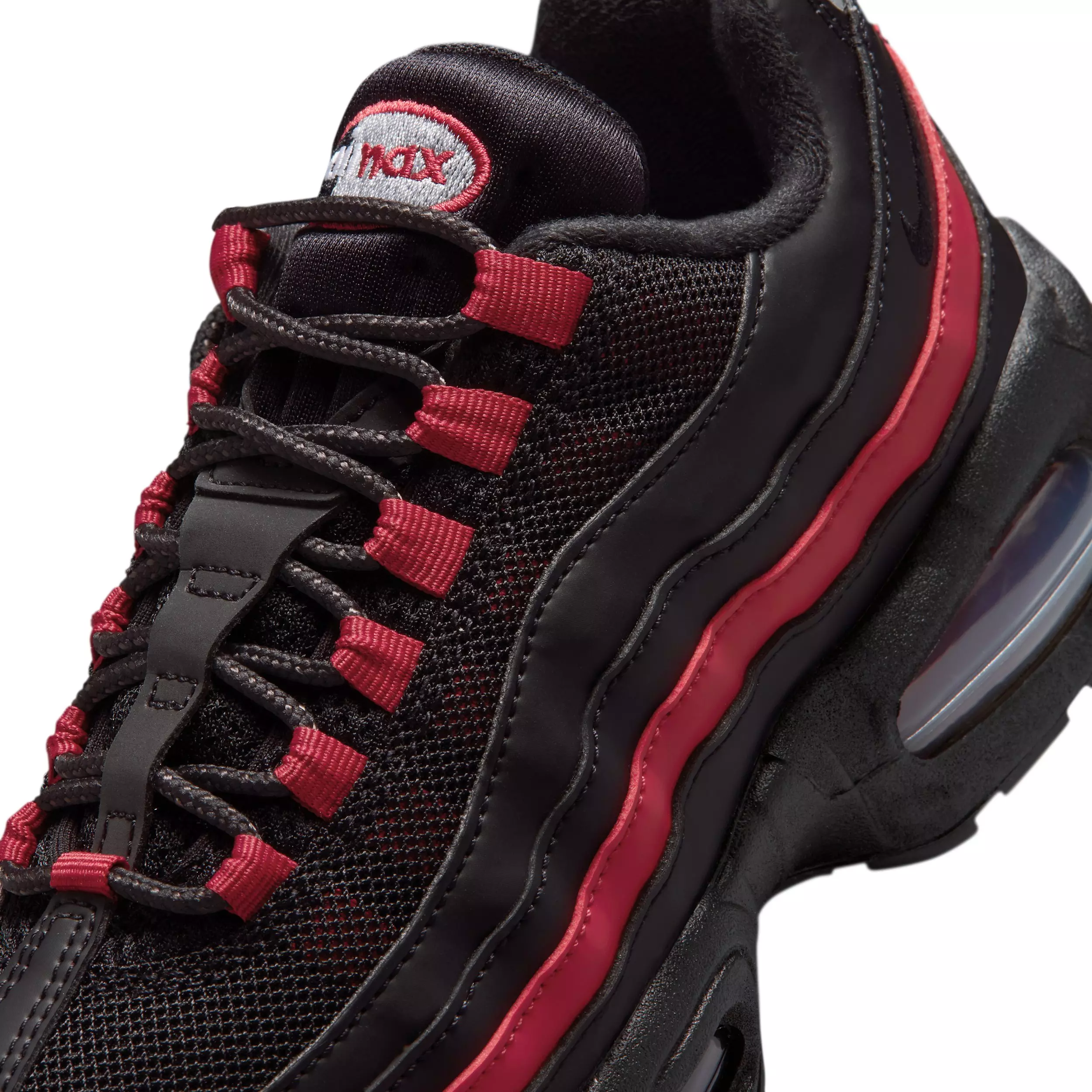 Nike Air Max 95 "Black/Team Crimson/Wolf Grey/Black" Grade School Boys' Shoe - BLACK/CRIMSON/GREY/BLACK