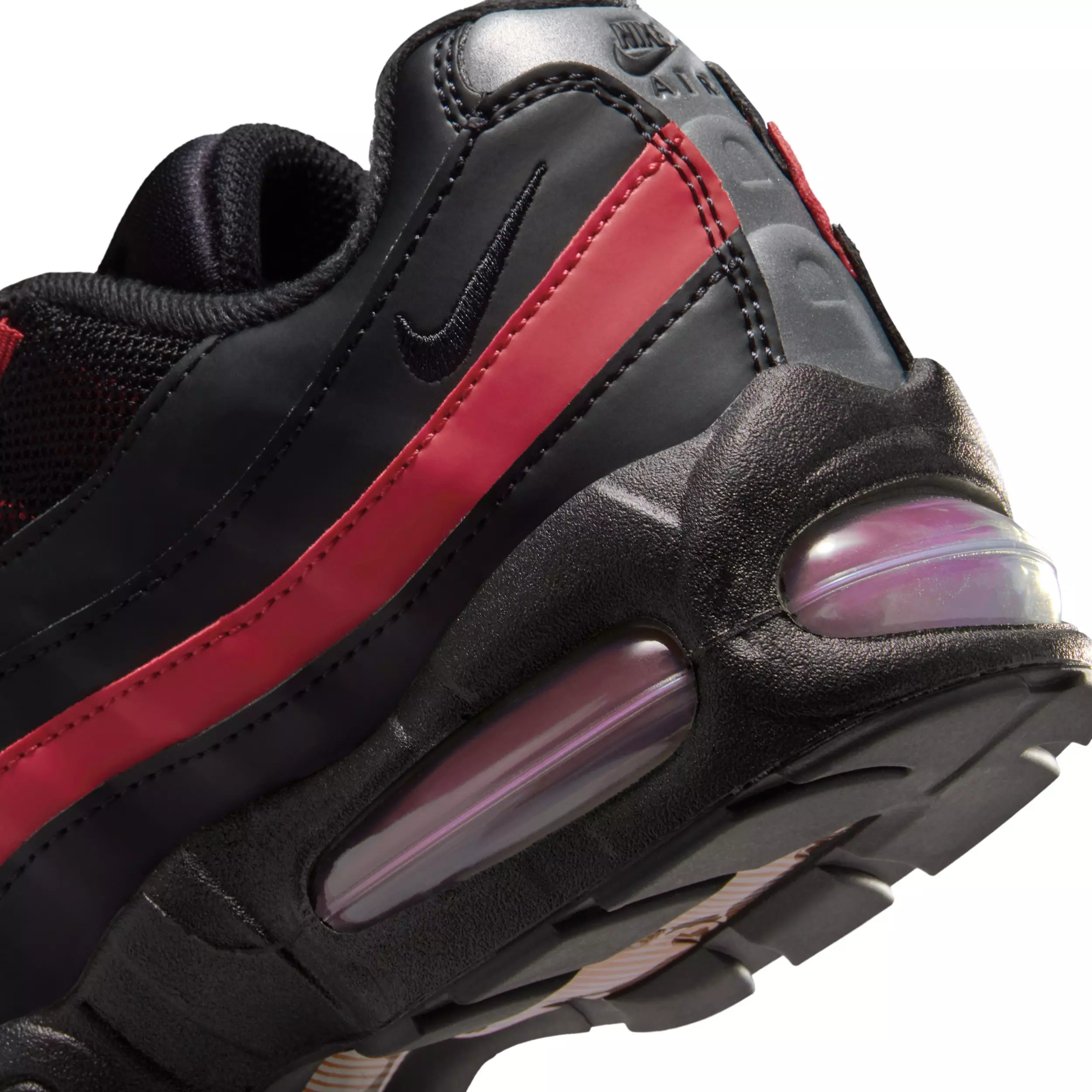 Nike Air Max 95 "Black/Team Crimson/Wolf Grey/Black" Grade School Boys' Shoe - BLACK/CRIMSON/GREY/BLACK