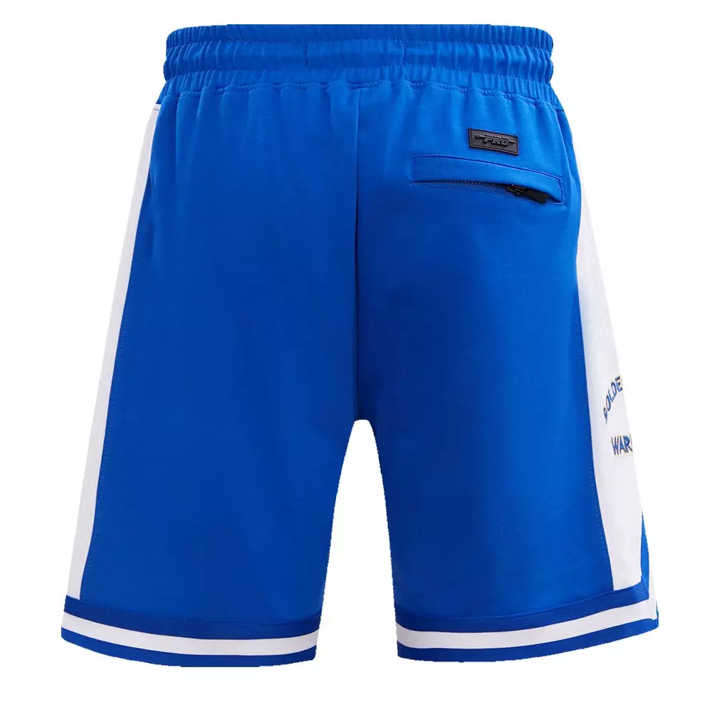 Pro Standard Men's NBA Golden State Warriors Retro Classic Double Knit Shorts - Royal - ROYAL