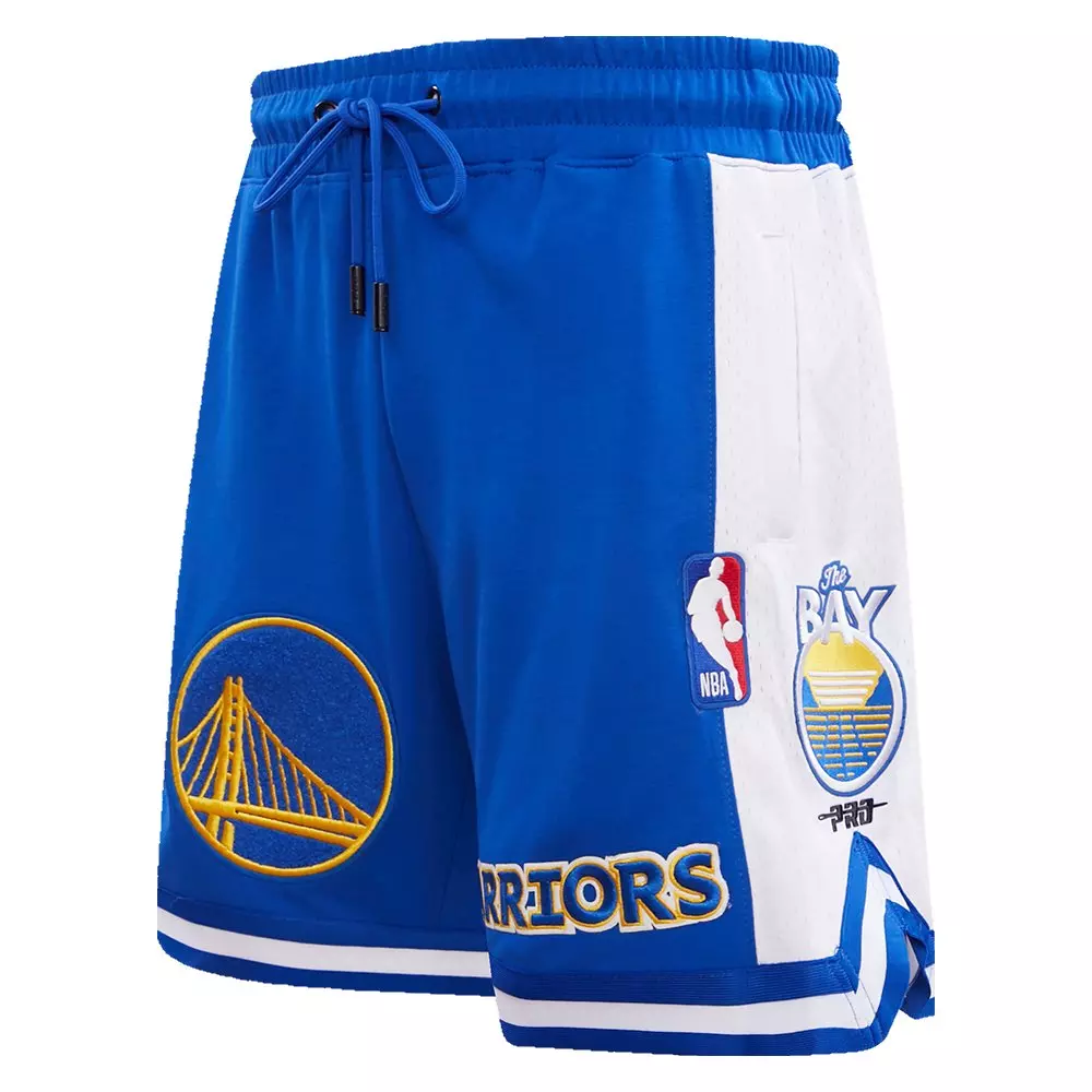 Pro Standard Men's NBA Golden State Warriors Retro Classic Double Knit Shorts -Royal - ROYAL