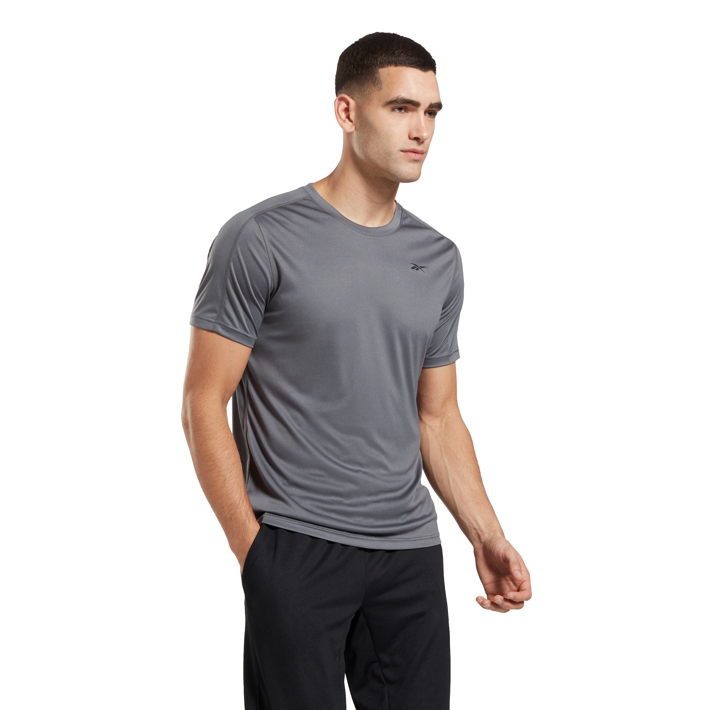 Reebok Men's Training Tech Tee - Grey - GREY Thumbnail View 1