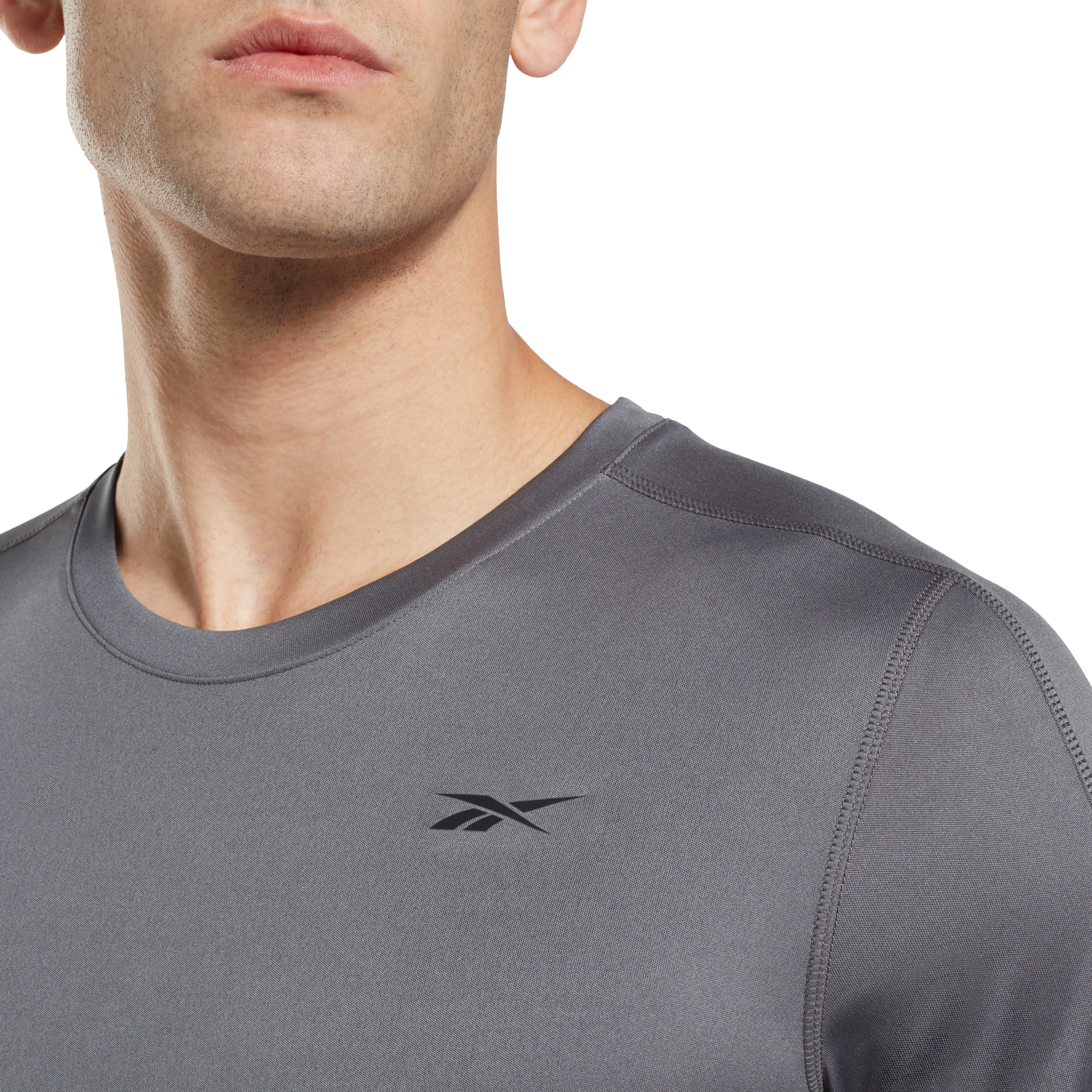 Reebok Men's Training Tech Tee - Grey - GREY Thumbnail View 4