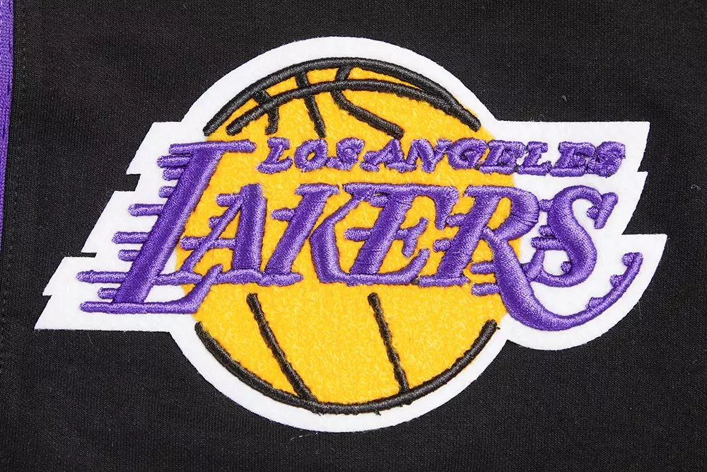 Pro Standard Men's NBA Los Angeles Lakers Retro Classic Double Knit Shorts -Black/Purple/Yellow - BLACK/PURPLE/YELLOW