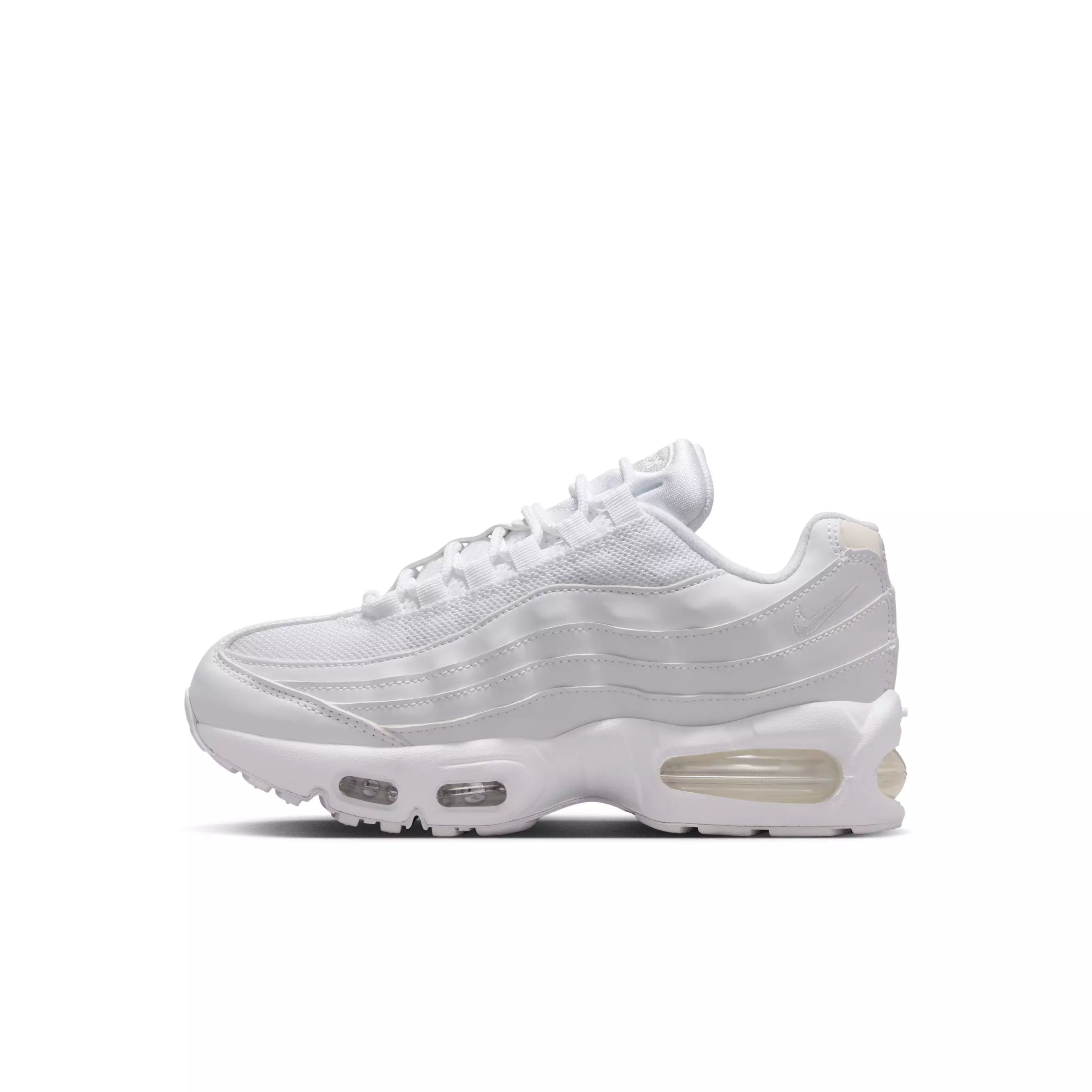 Nike Air Max 95 "White/White/Pure Platinum/White" Preschool Boys' Shoe - WHITE/WHITE/PLATINUM/WHITE