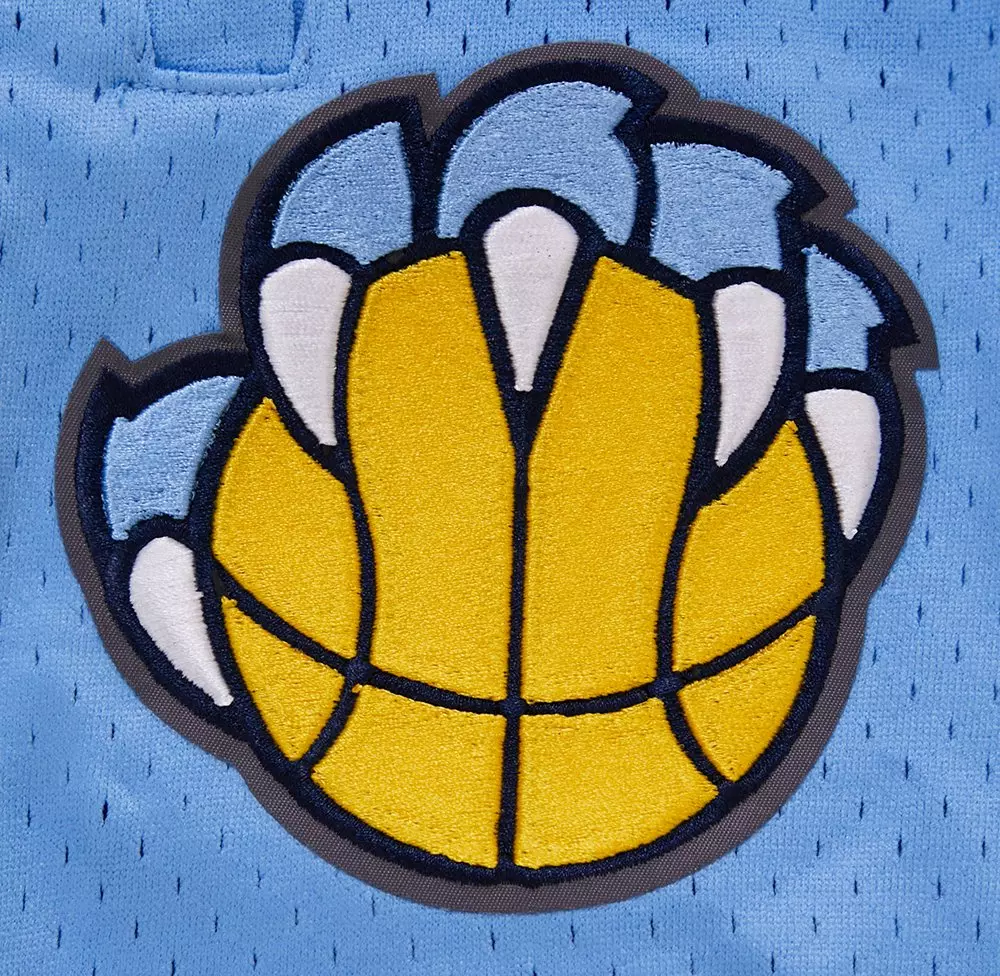 Pro Standard Men's NBA Memphis Grizzlies Retro Classic Double Knit Shorts - Eggshell/Blue - EGGSHELL/BLUE