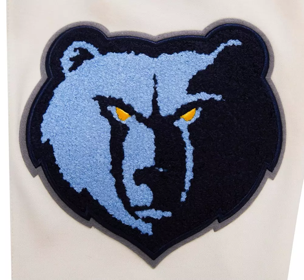 Pro Standard Men's NBA Memphis Grizzlies Retro Classic Double Knit Shorts -Eggshell/Blue - EGGSHELL/BLUE