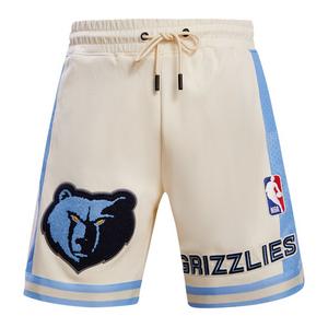 Pro Standard Men's NBA Memphis Grizzlies Retro Classic Double Knit Shorts -Eggshell/Blue