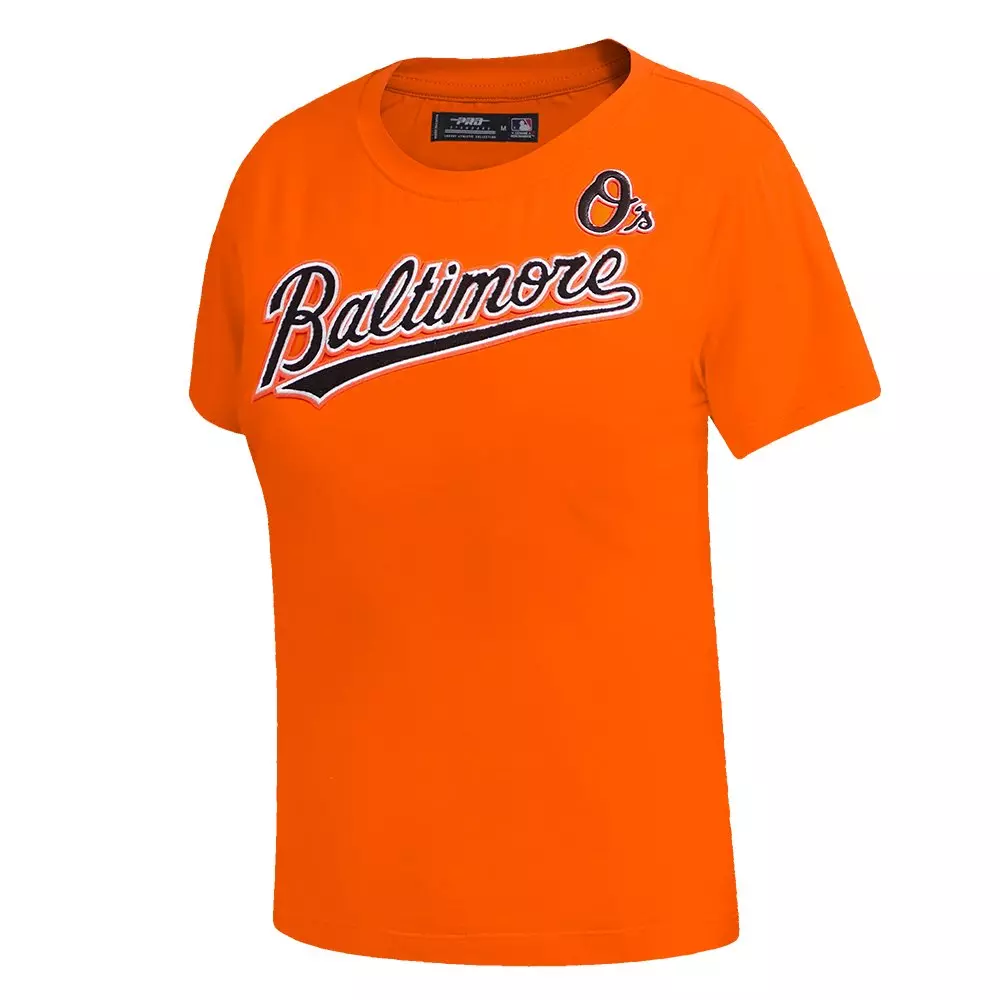Pro Standard Women's MLB Baltimore Orioles Classic Short Sleeve SJ Slim Fit Top -Orange - ORANGE