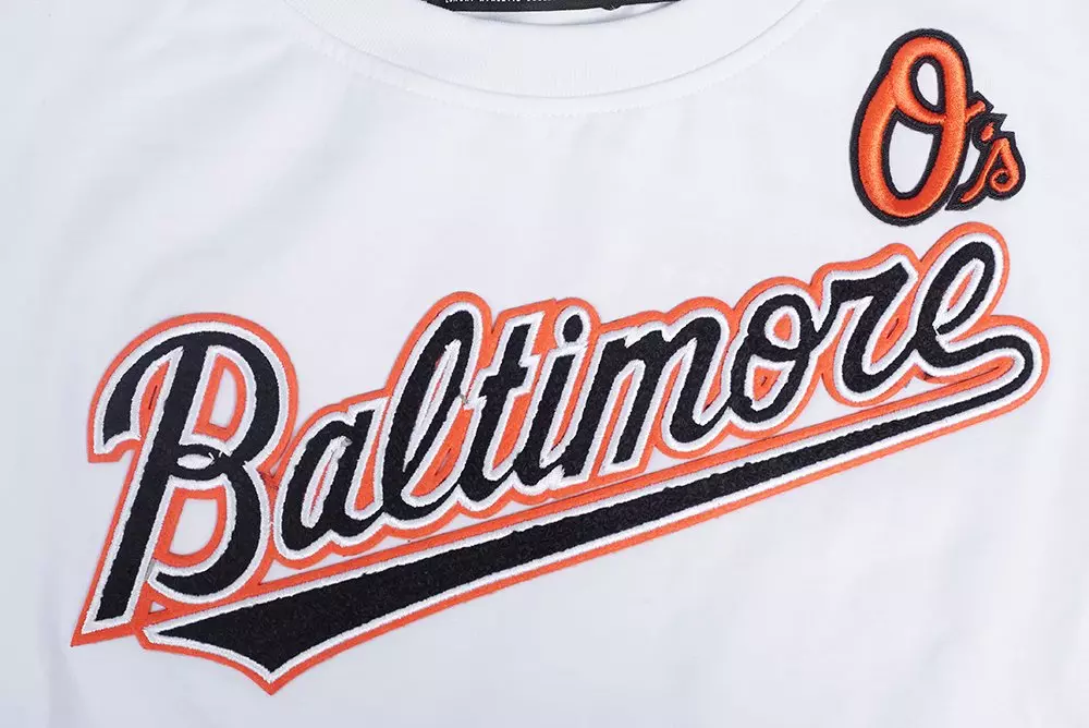 Pro Standard Women's MLB Baltimore Orioles Classic Short Sleeve SJ Slim Fit Top - White - WHITE