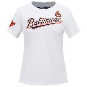 Pro Standard Women's MLB Baltimore Orioles Classic Short Sleeve SJ Slim Fit Top -White