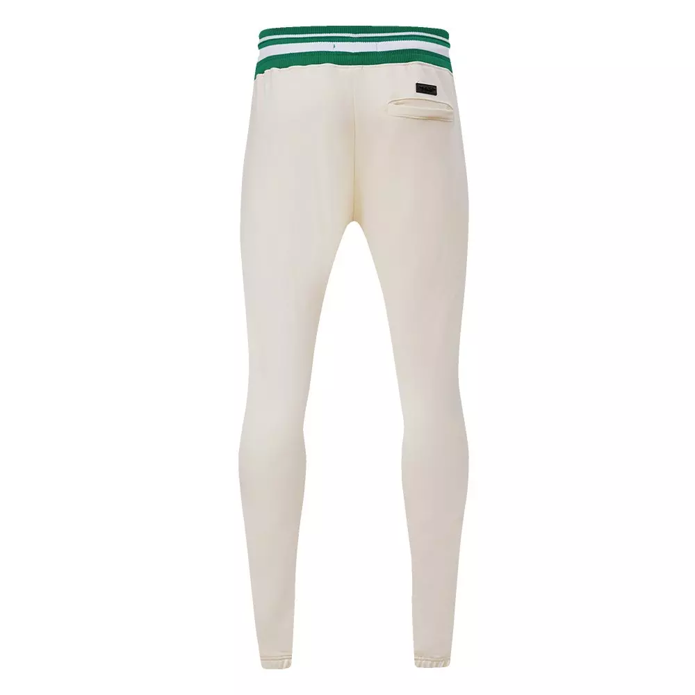 Pro Standard Men's NBA Boston Celtics Retro Classic Fleece Sweatpants - Eggshell/Kelly Green - EGGSHELL/KELLY GREEN