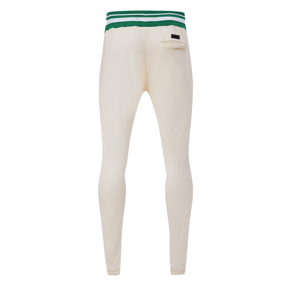 Pro Standard Men's NBA Boston Celtics Retro Classic Fleece Sweatpants -Eggshell/Kelly Green - EGGSHELL/KELLY GREEN Thumbnail View 2