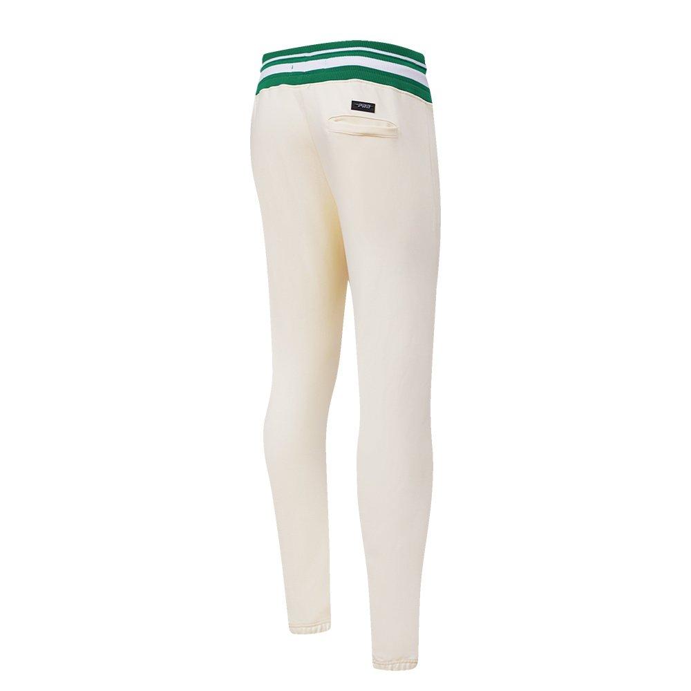Pro Standard Men's NBA Boston Celtics Retro Classic Fleece Sweatpants -Eggshell/Kelly Green - EGGSHELL/KELLY GREEN Thumbnail View 4