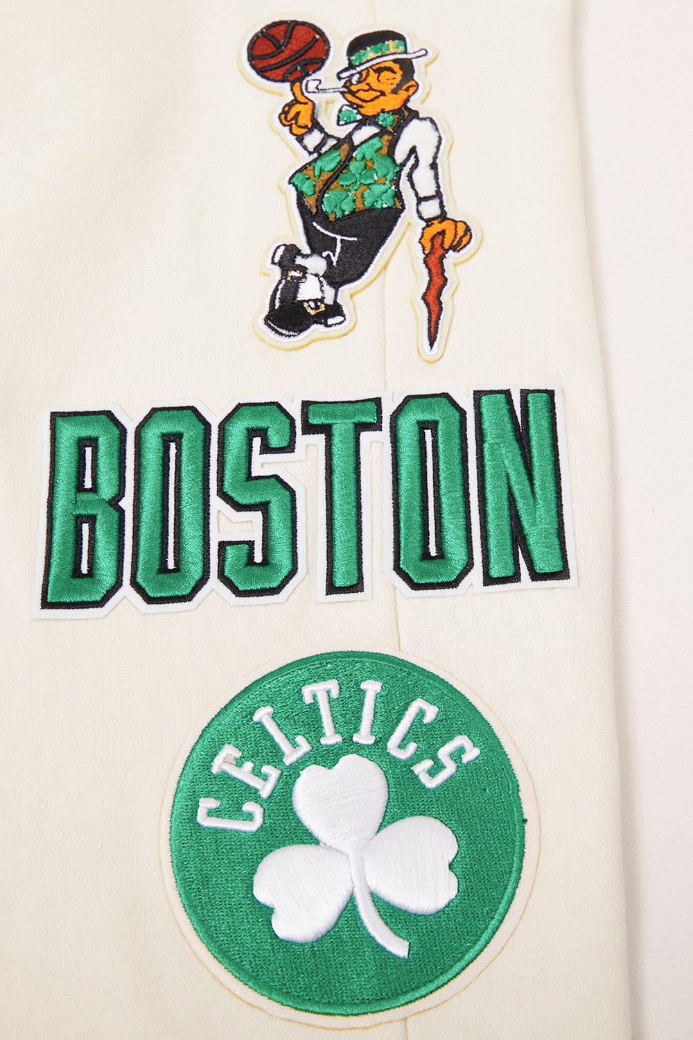 Pro Standard Men's NBA Boston Celtics Retro Classic Fleece Sweatpants -Eggshell/Kelly Green - EGGSHELL/KELLY GREEN Thumbnail View 5