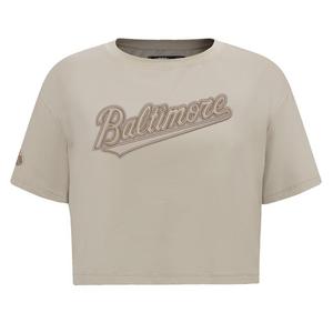 Pro Standard Women's MLB Baltimore Orioles Neutral SJ Boxy Top -Tan