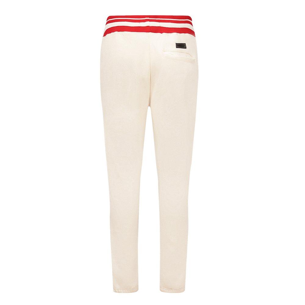 Pro Standard Men's NBA Chicago Bulls Retro Classic Fleece Sweatpants -Eggshell/Red - EGGSHELL/RED Thumbnail View 2