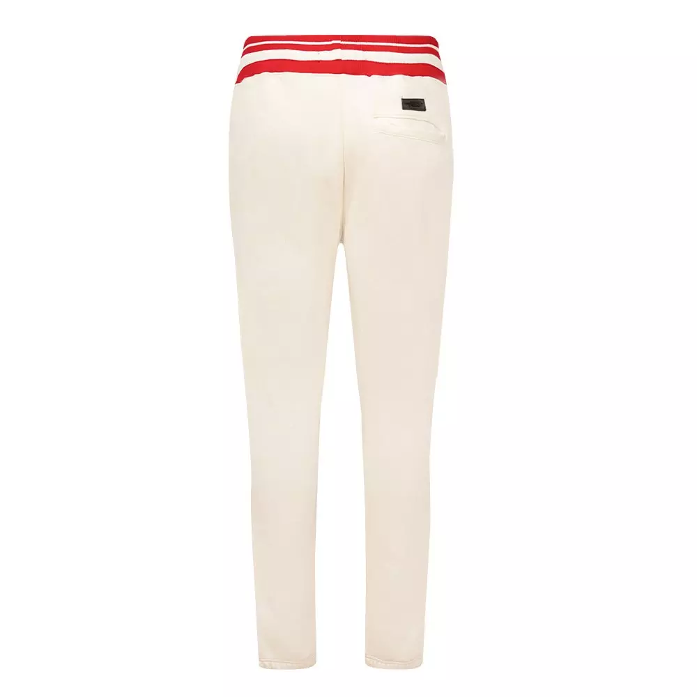 Pro Standard Men's NBA Chicago Bulls Retro Classic Fleece Sweatpants -Eggshell/Red - EGGSHELL/RED