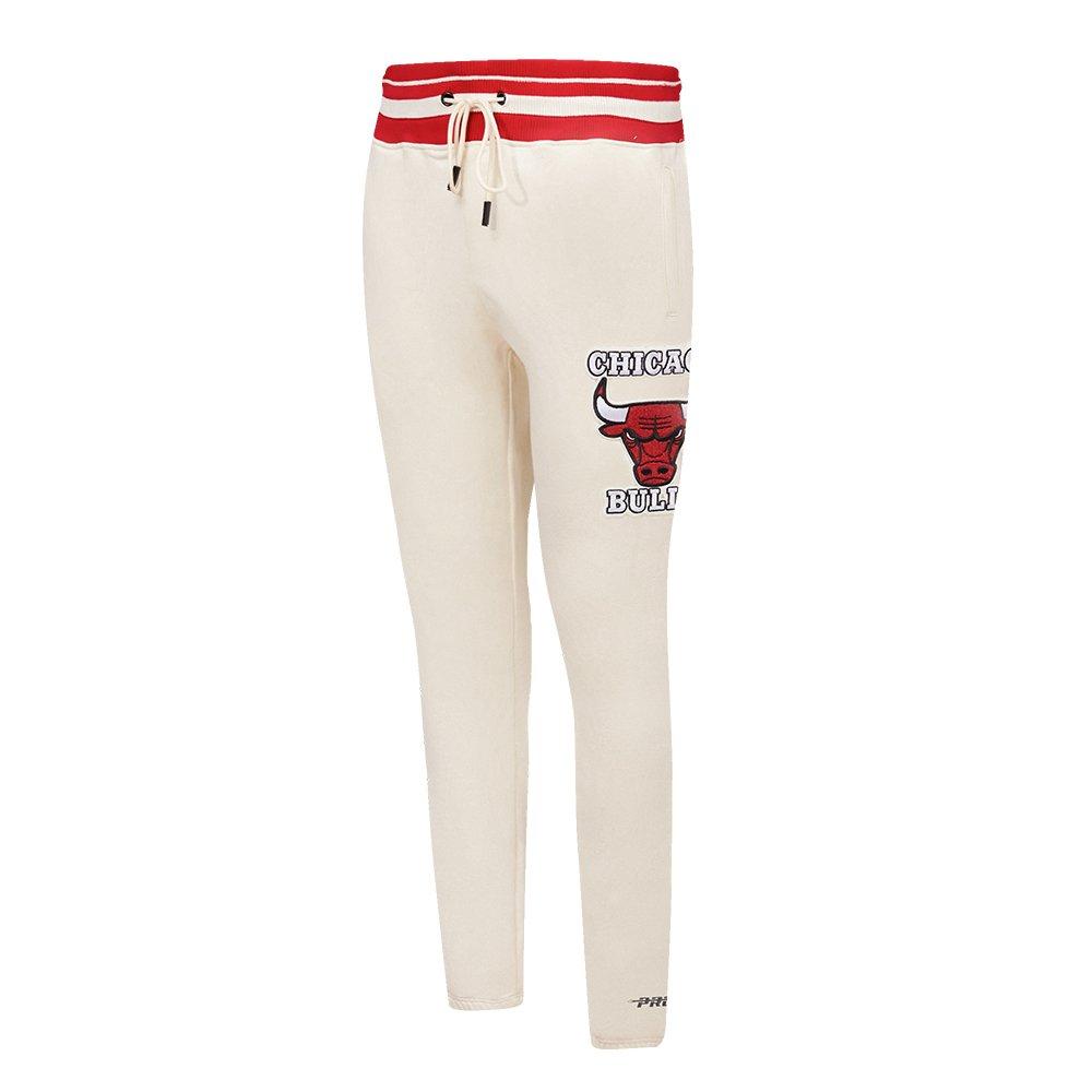 Pro Standard Men's NBA Chicago Bulls Retro Classic Fleece Sweatpants -Eggshell/Red - EGGSHELL/RED Thumbnail View 3
