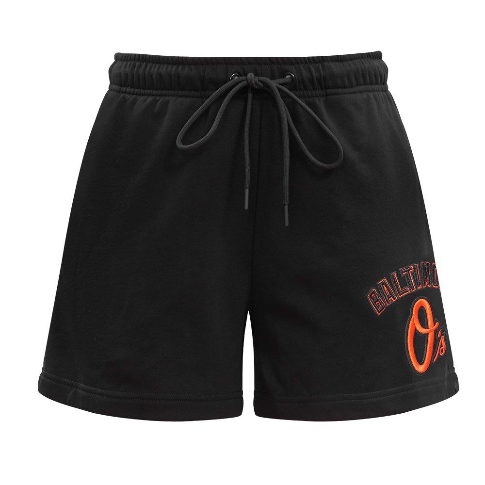 Pro Standard Women's MLB Baltimore Orioles Classic Fleece Shorts -Black - BLACK Thumbnail View 1