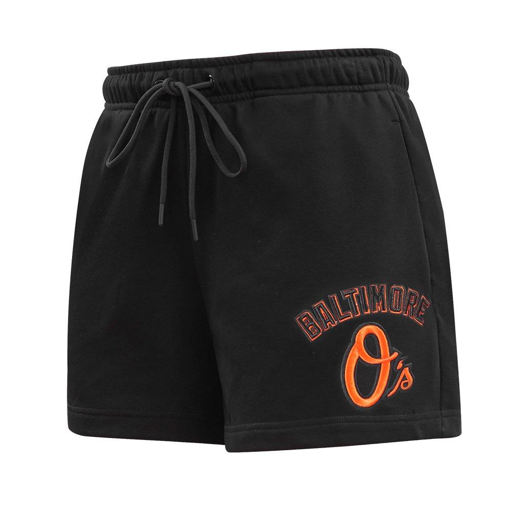 Pro Standard Women's MLB Baltimore Orioles Classic Fleece Shorts -Black - BLACK Thumbnail View 3
