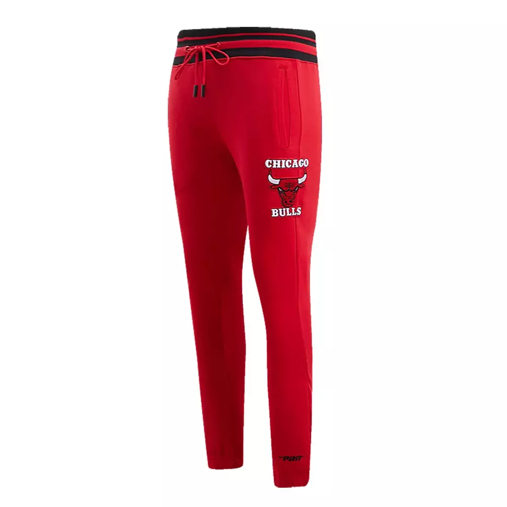 Pro Standard Men's NBA Chicago Bulls Retro Classic Fleece Sweatpants -Red/Black - RED/BLACK