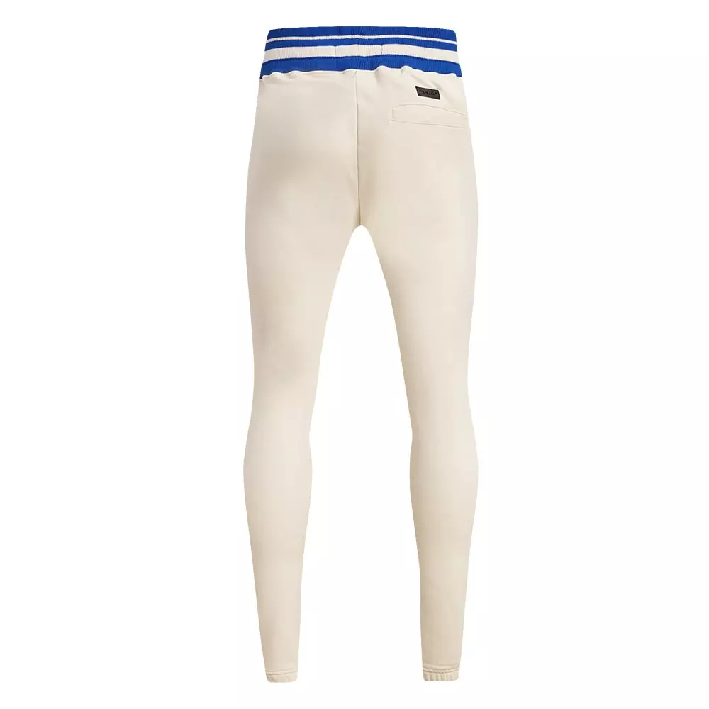 Pro Standard Men's NBA Golden State Warriors Retro Classic Fleece Sweatpants - Eggshell/Royal - EGGSHELL/ROYAL BLUE