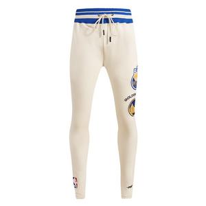 Pro Standard Men's NBA Golden State Warriors Retro Classic Fleece Sweatpants -Eggshell/Royal