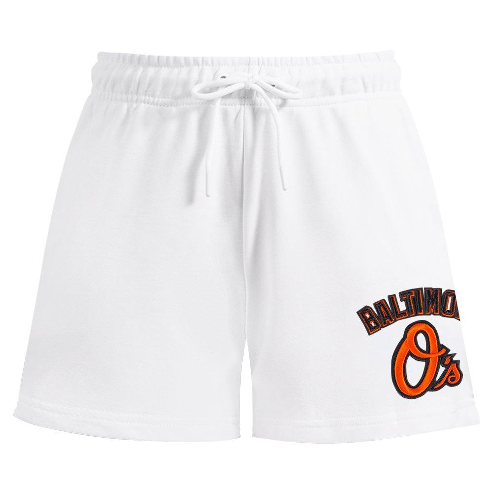 Pro Standard Women's MLB Baltimore Orioles Classic Fleece Shorts -White - WHITE Thumbnail View 1