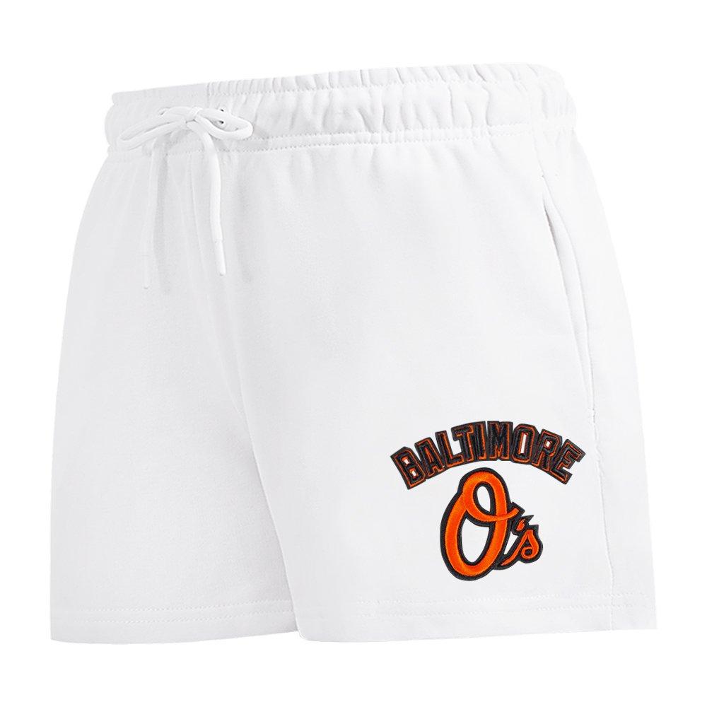 Pro Standard Women's MLB Baltimore Orioles Classic Fleece Shorts -White - WHITE Thumbnail View 3