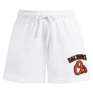 Pro Standard Women's MLB Baltimore Orioles Classic Fleece Shorts -White
