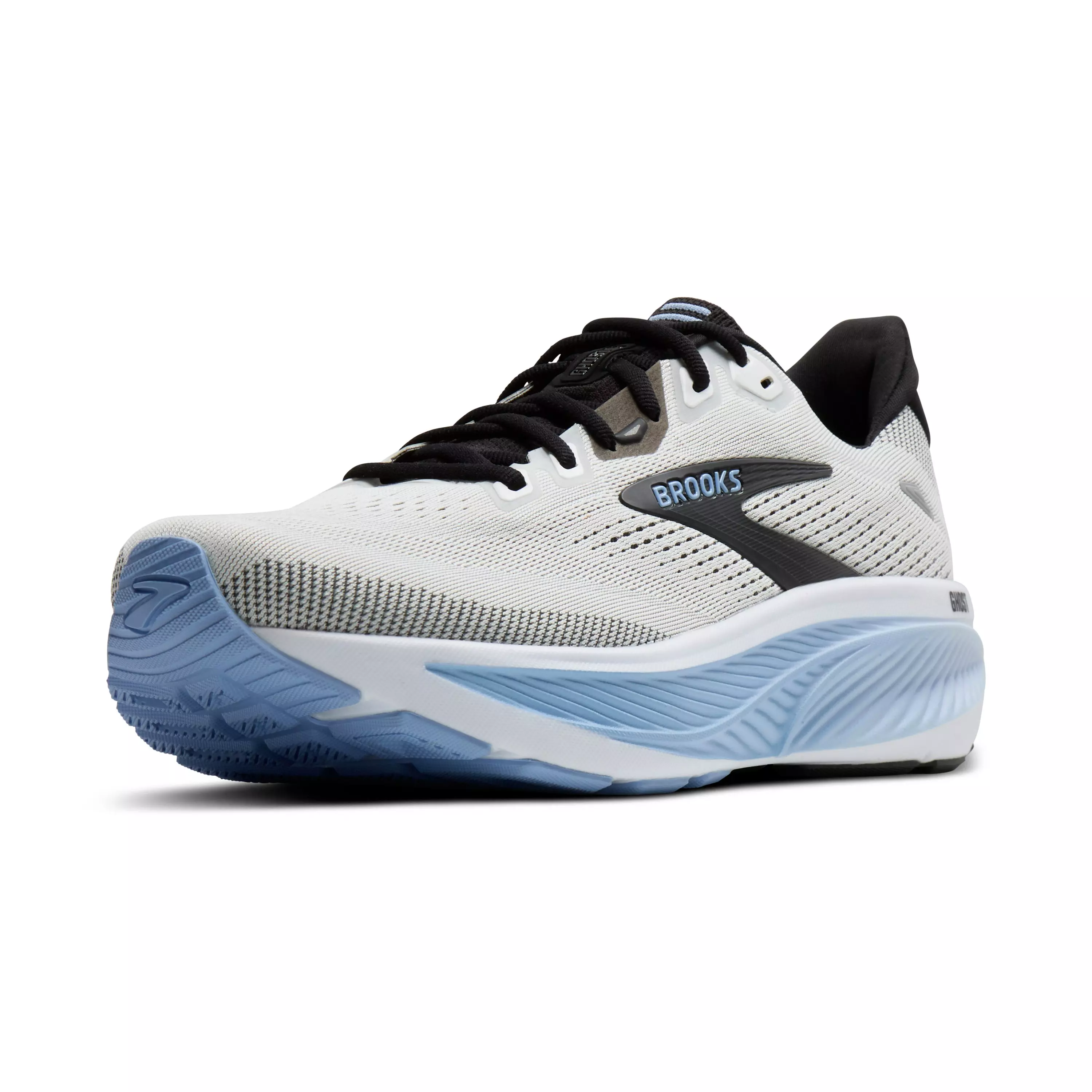 Brooks Ghost 18 "White/Black/Open Air" Men's Wide Running Shoe - WHITE/BLACK/AIR