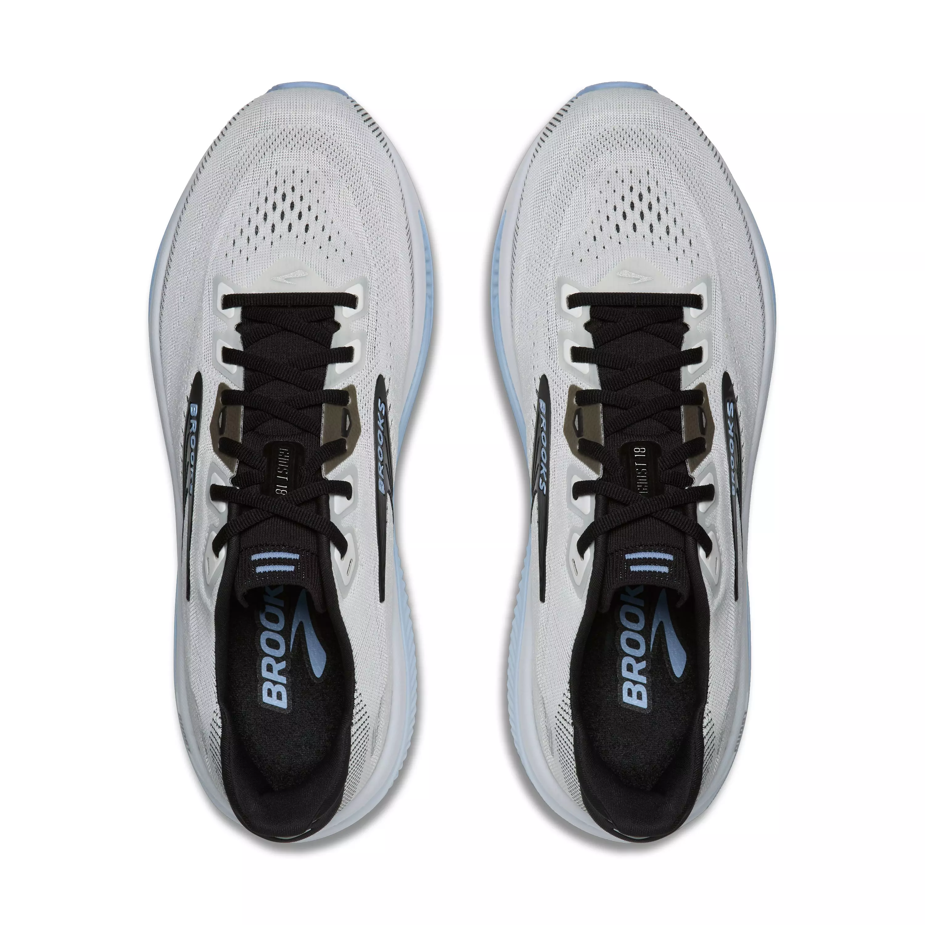 Brooks Ghost 18 "White/Black/Open Air" Men's Wide Running Shoe - WHITE/BLACK/AIR