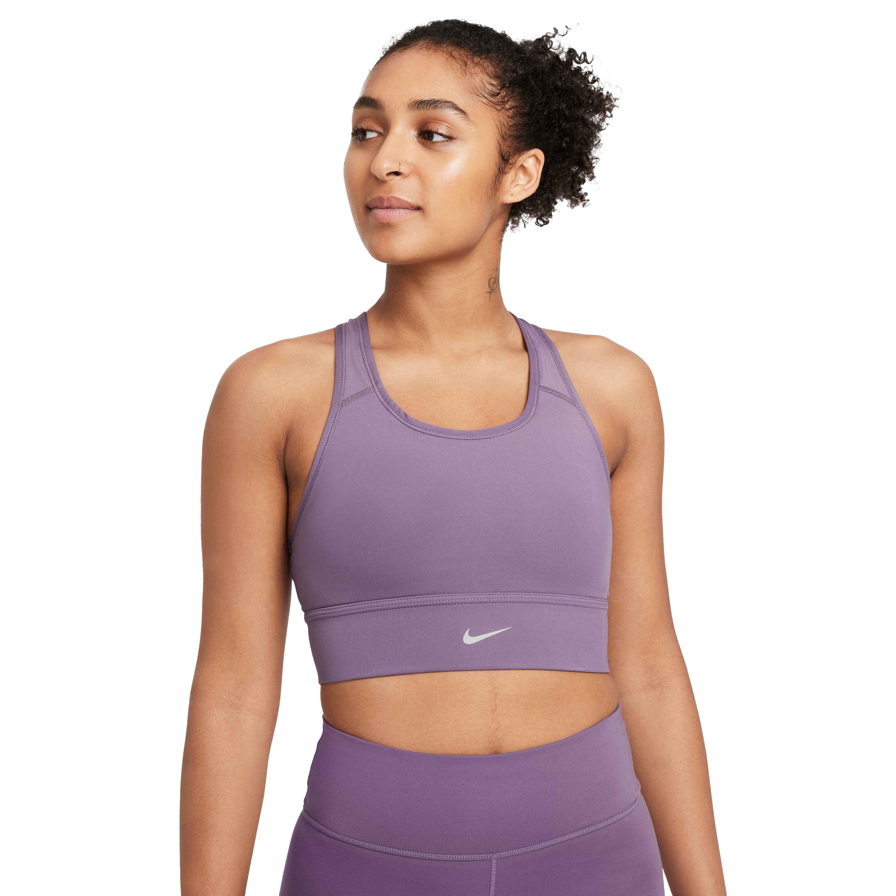 Nike Women's Dri-FIT Swoosh Medium-Support 1-Piece Padded Longline Sports  Bra - Purple - Hibbett
